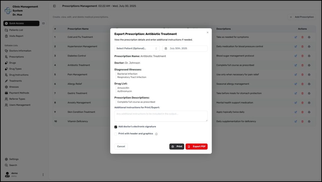 Prescription Management